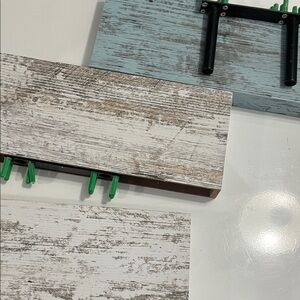 Amazon Essentials Distressed floating  White and Light Blue Wall Shelves